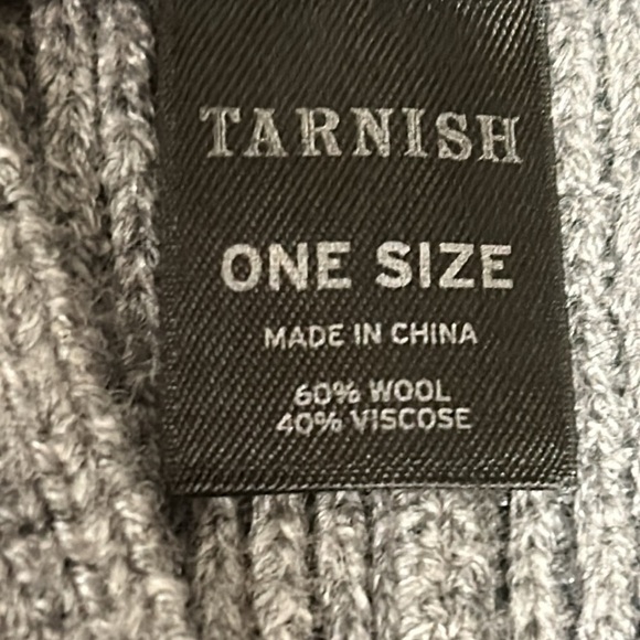 TARNISH Grey Wool Blend Cape-let Women’s One Sizee - Picture 8 of 8